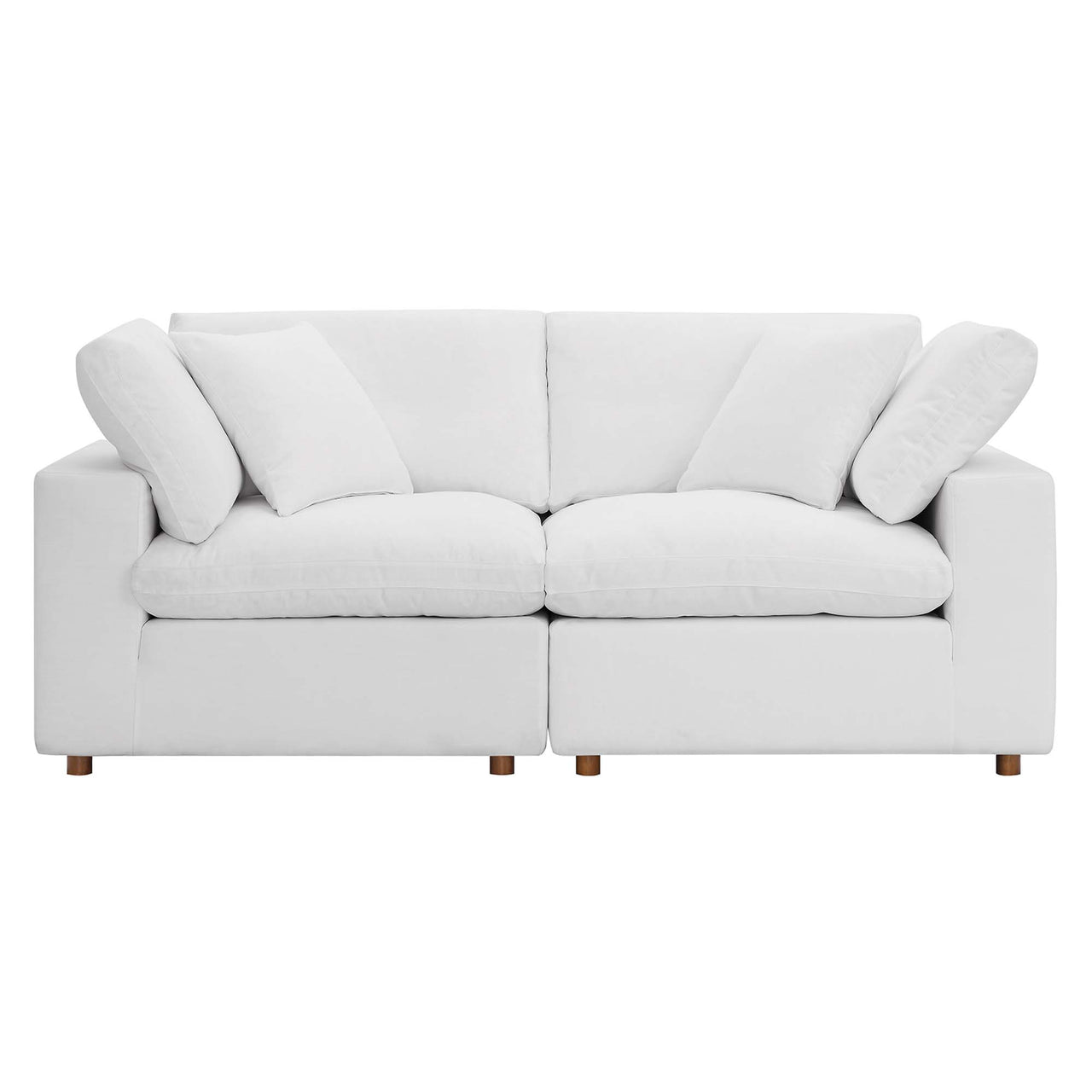 Angelic 2-Piece Cloudblend Loveseat Sectional, Pure White