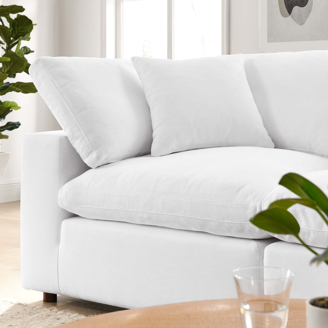 Angelic 2-Piece Cloudblend Loveseat Sectional, Pure White