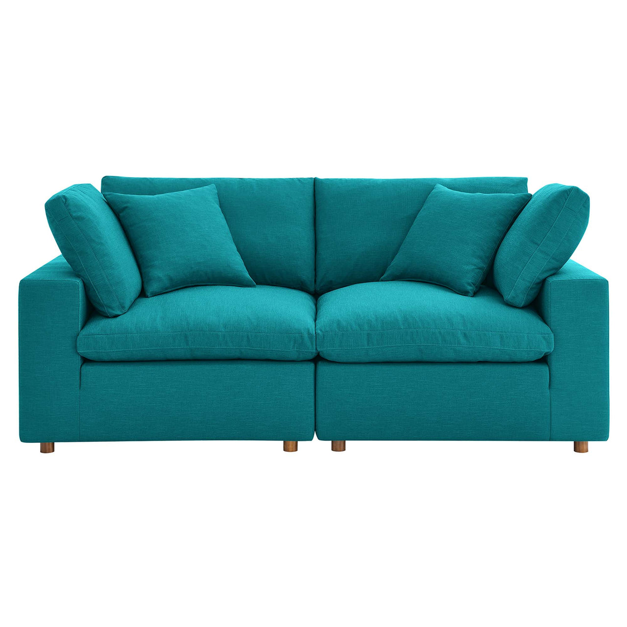 Angelic 2-Piece Cloudblend Loveseat Sectional, Teal