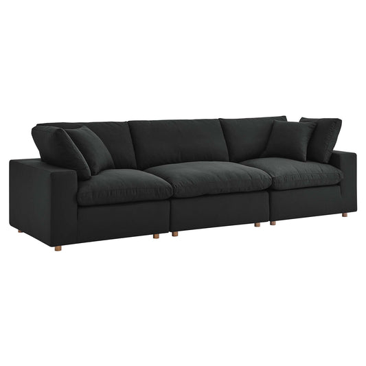 Angelic 3-Piece Cloudblend Sofa Sectional, Black