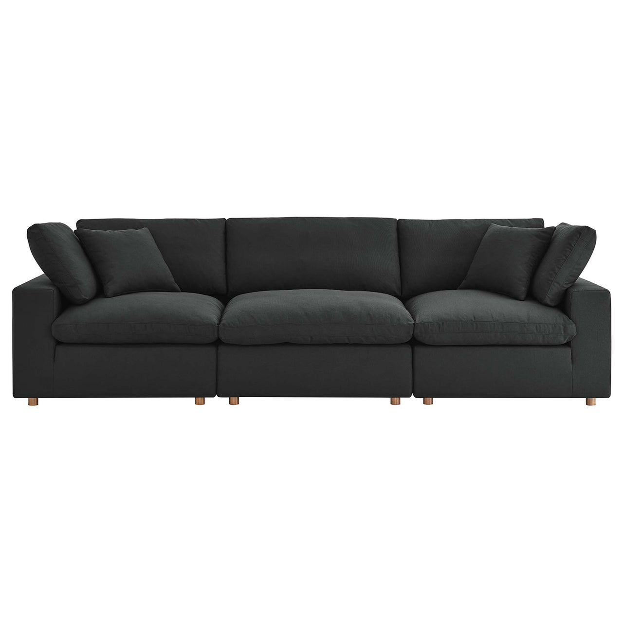 Angelic 3-Piece Cloudblend Sofa Sectional, Black