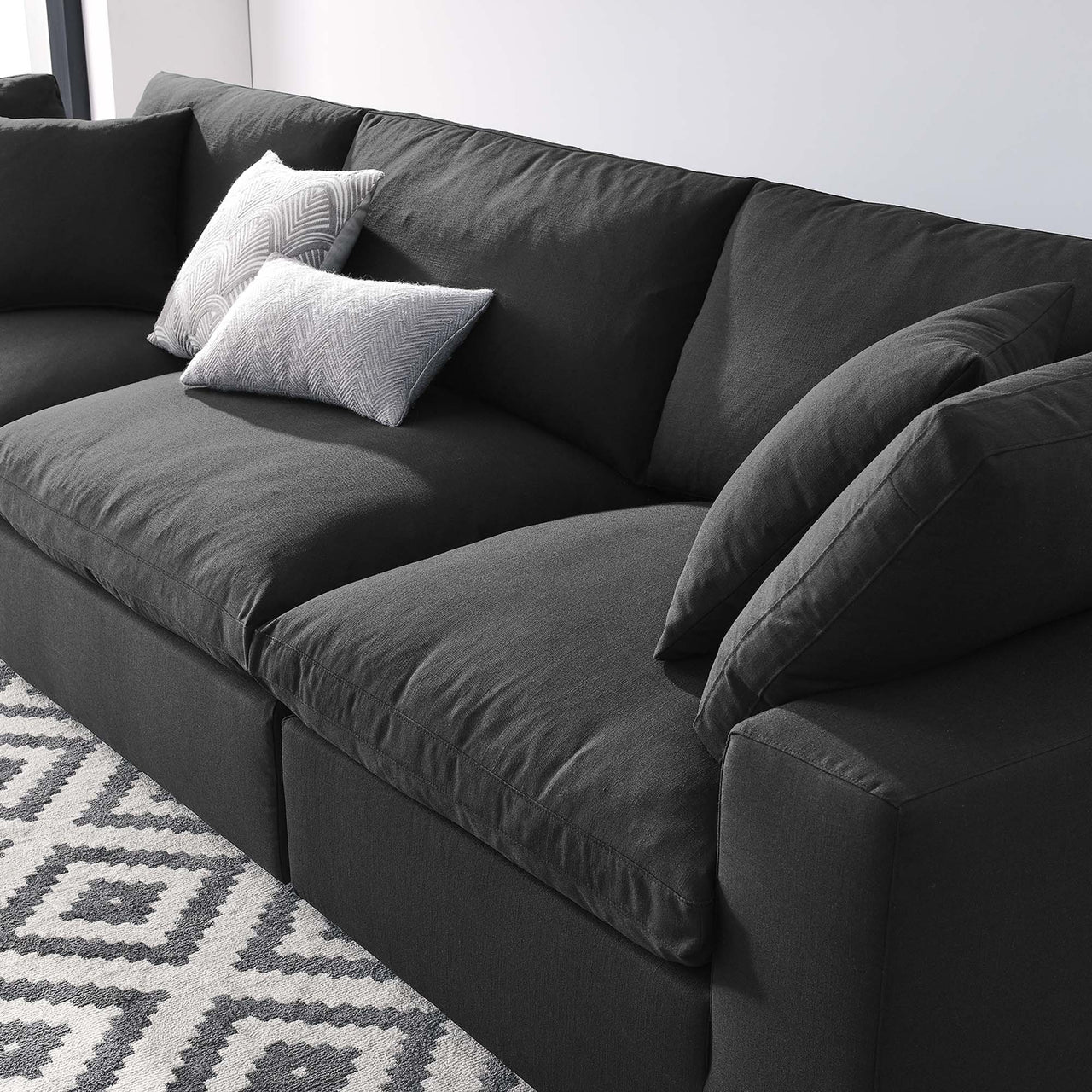 Angelic 3-Piece Cloudblend Sofa Sectional, Black