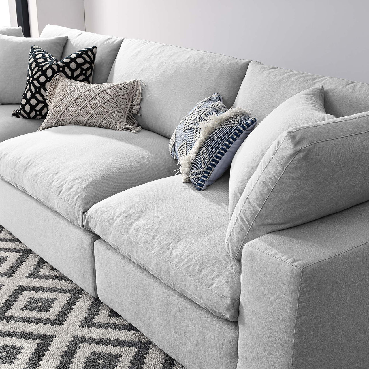 Angelic 3-Piece Cloudblend Sofa Sectional, Light Gray