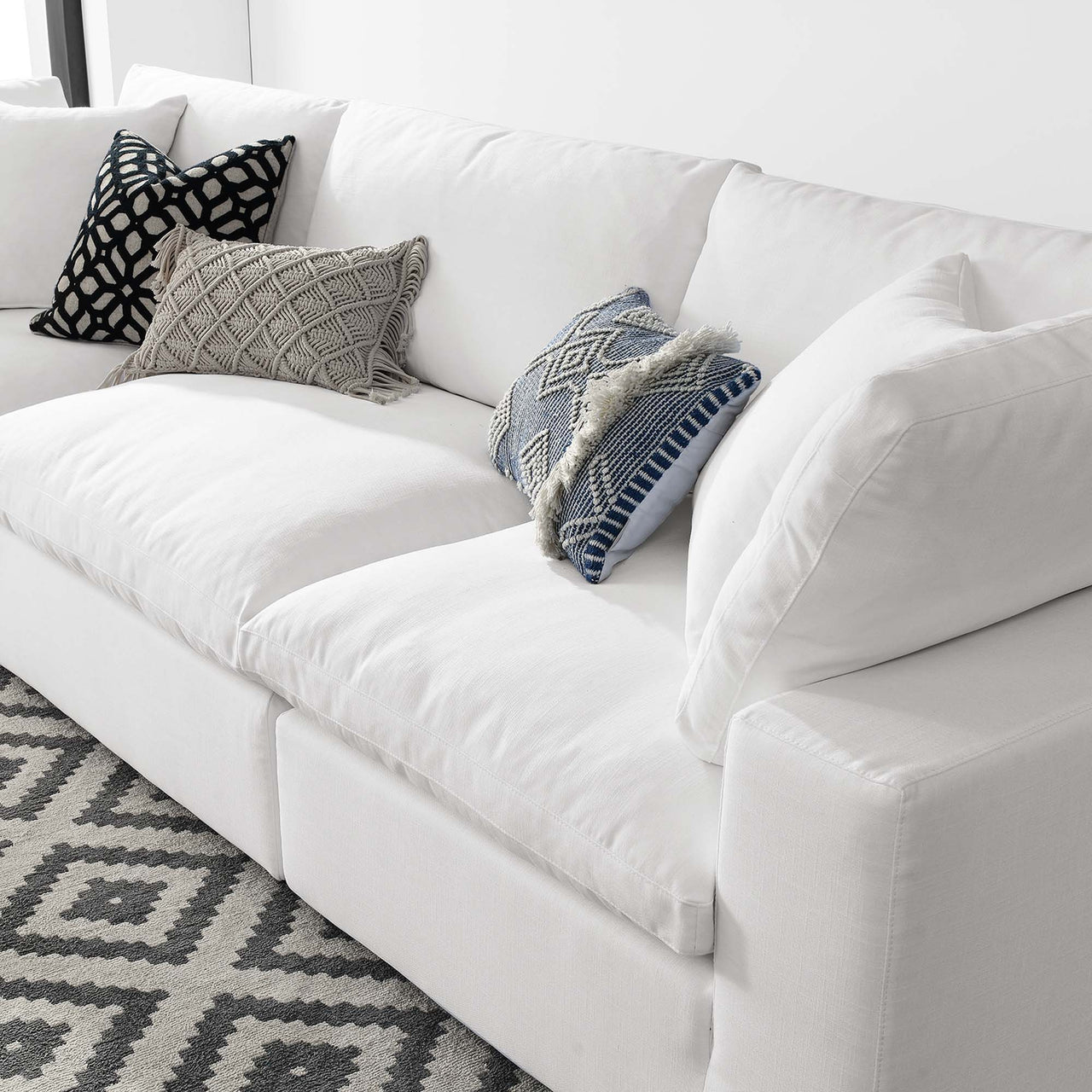 Angelic 3-Piece Cloudblend Sofa Sectional, Pure White