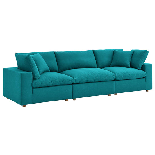 Angelic 3-Piece Cloudblend Sofa Sectional, Teal