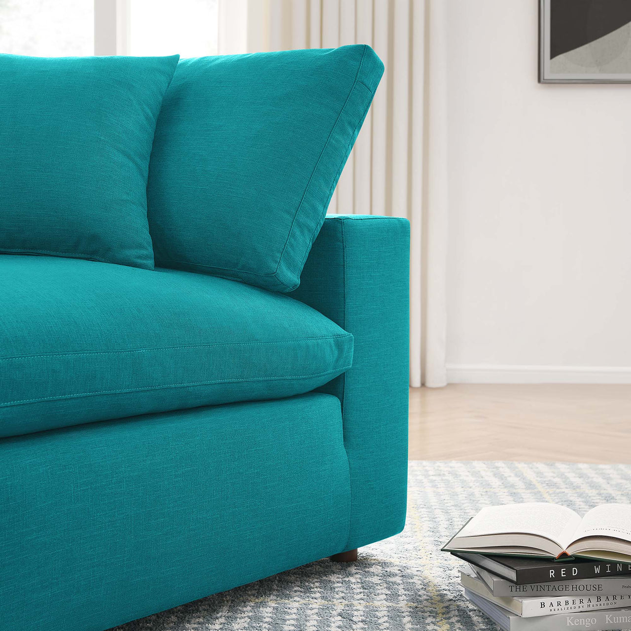 Angelic 3-Piece Cloudblend Sofa Sectional, Teal