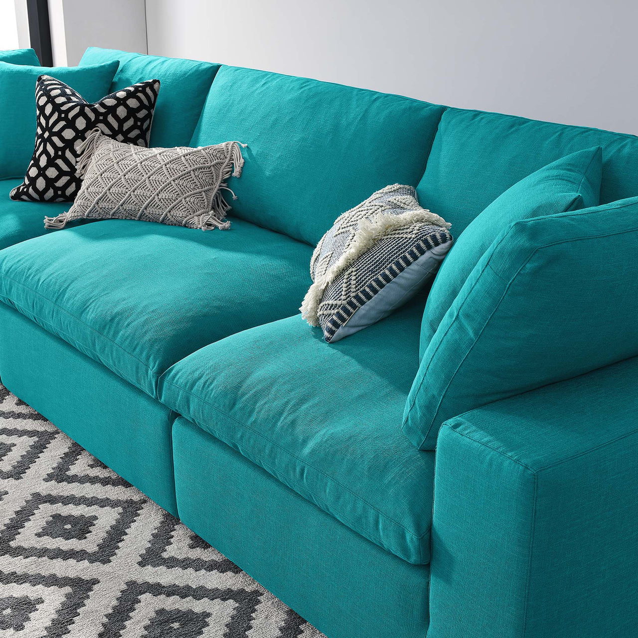 Angelic 3-Piece Cloudblend Sofa Sectional, Teal