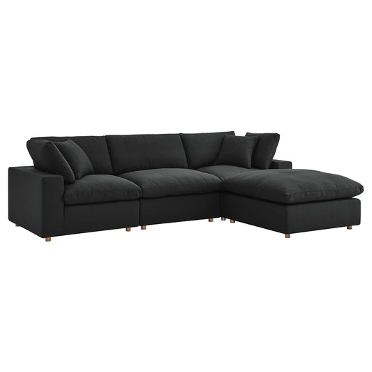 Angelic 4-Piece Cloudblend L-Shaped Sectional, Black