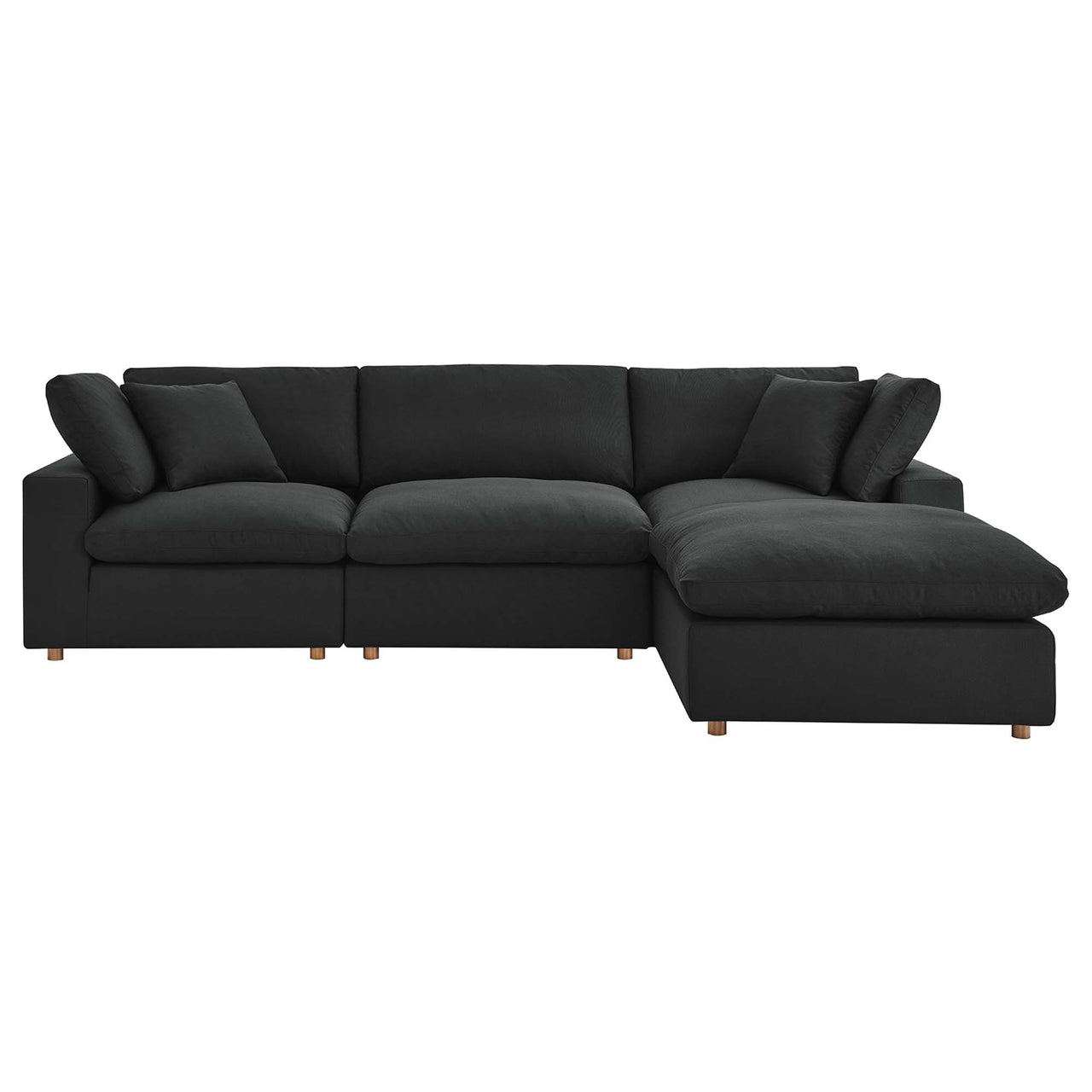 Angelic 4-Piece Cloudblend L-Shaped Sectional, Black