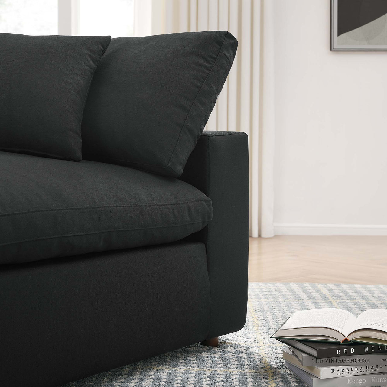 Angelic 4-Piece Cloudblend L-Shaped Sectional, Black