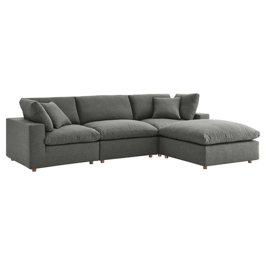Angelic 4-Piece Cloudblend L-Shaped Sectional, Gray