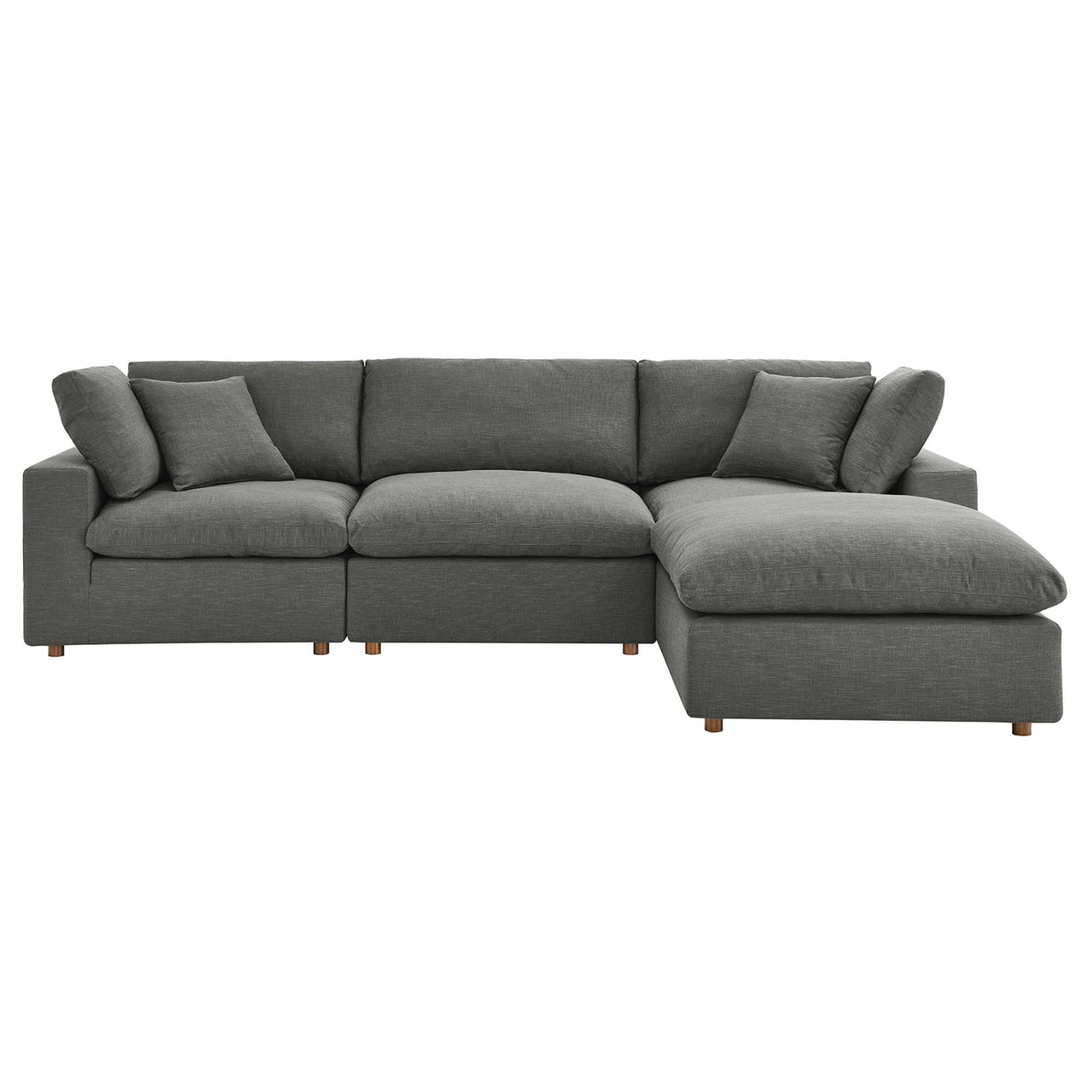 Angelic 4-Piece Cloudblend L-Shaped Sectional, Gray