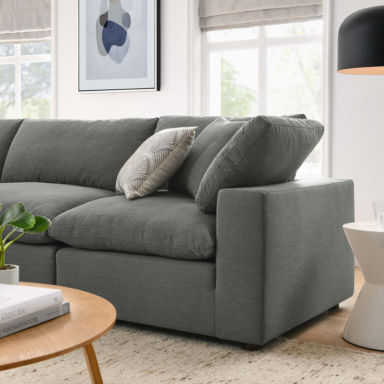 Angelic 4-Piece Cloudblend L-Shaped Sectional, Gray