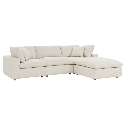 Angelic 4-Piece Cloudblend L-Shaped Sectional, Light Beige