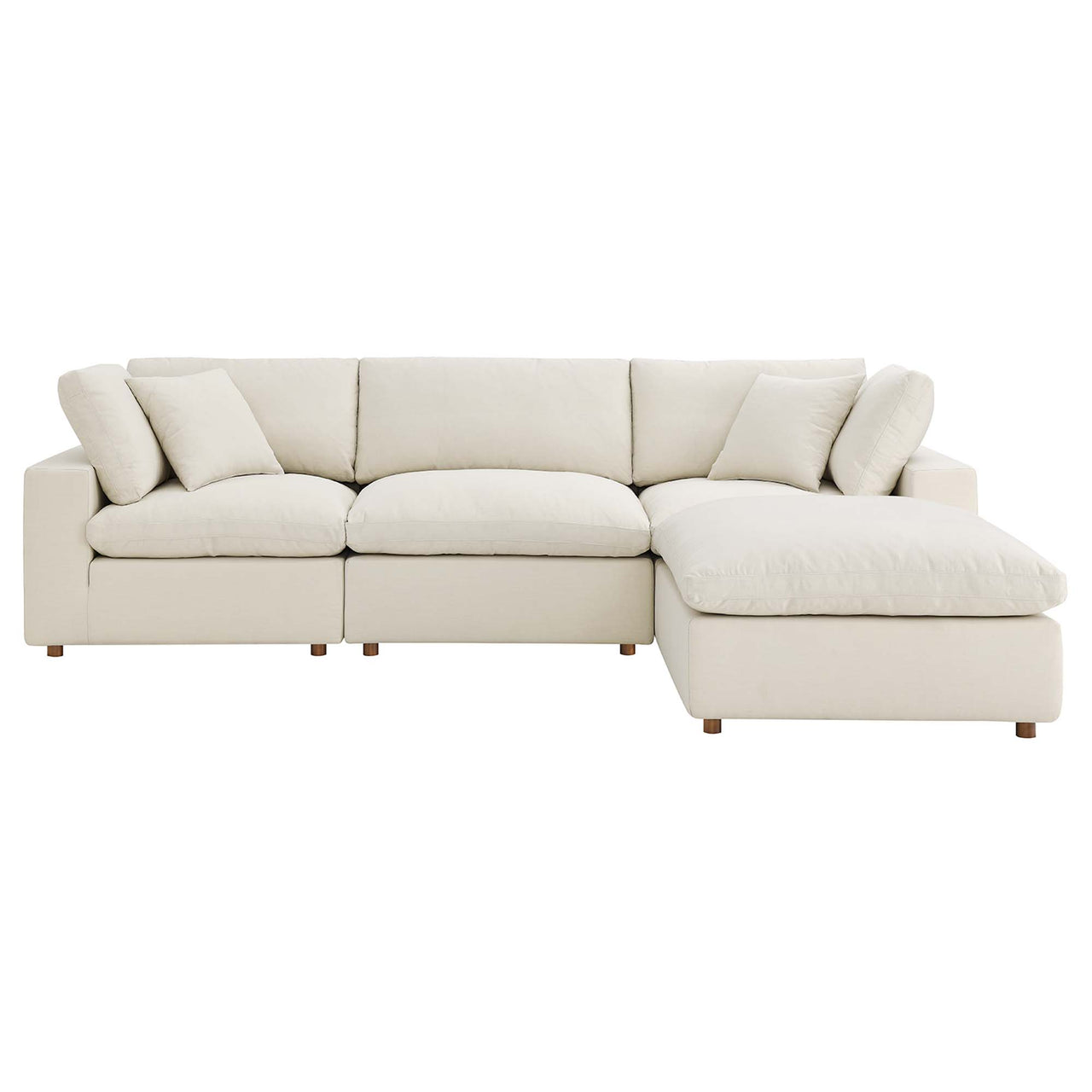 Angelic 4-Piece Cloudblend L-Shaped Sectional, Light Beige