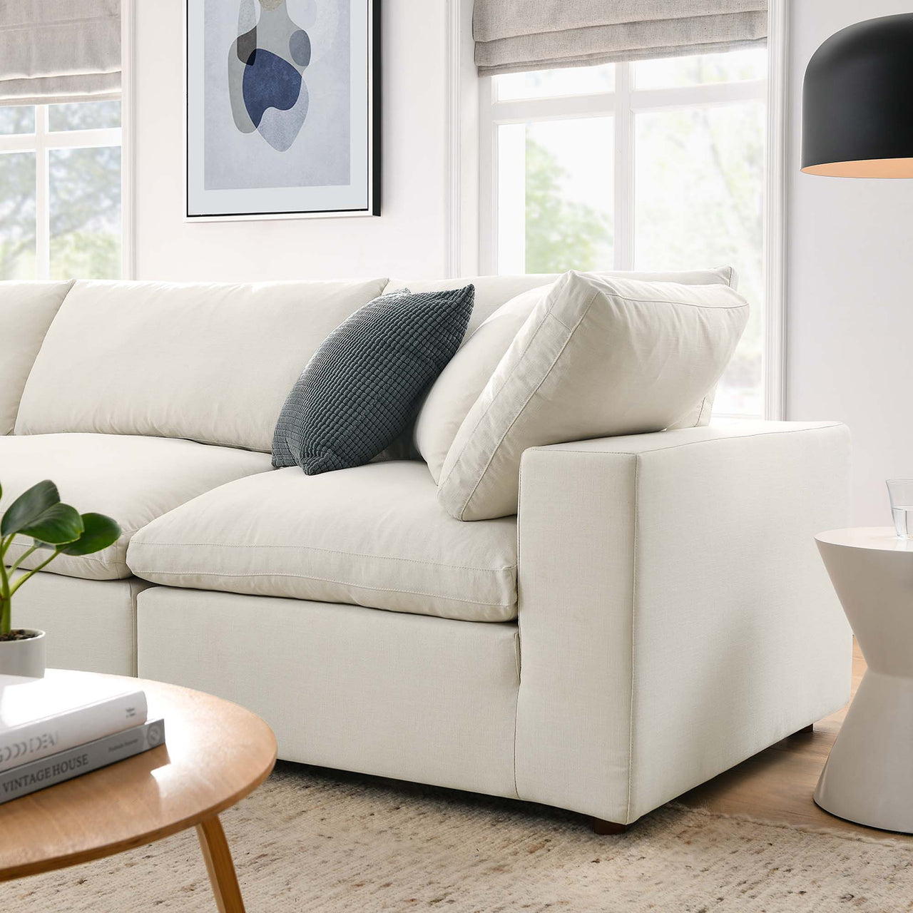 Angelic 4-Piece Cloudblend L-Shaped Sectional, Light Beige
