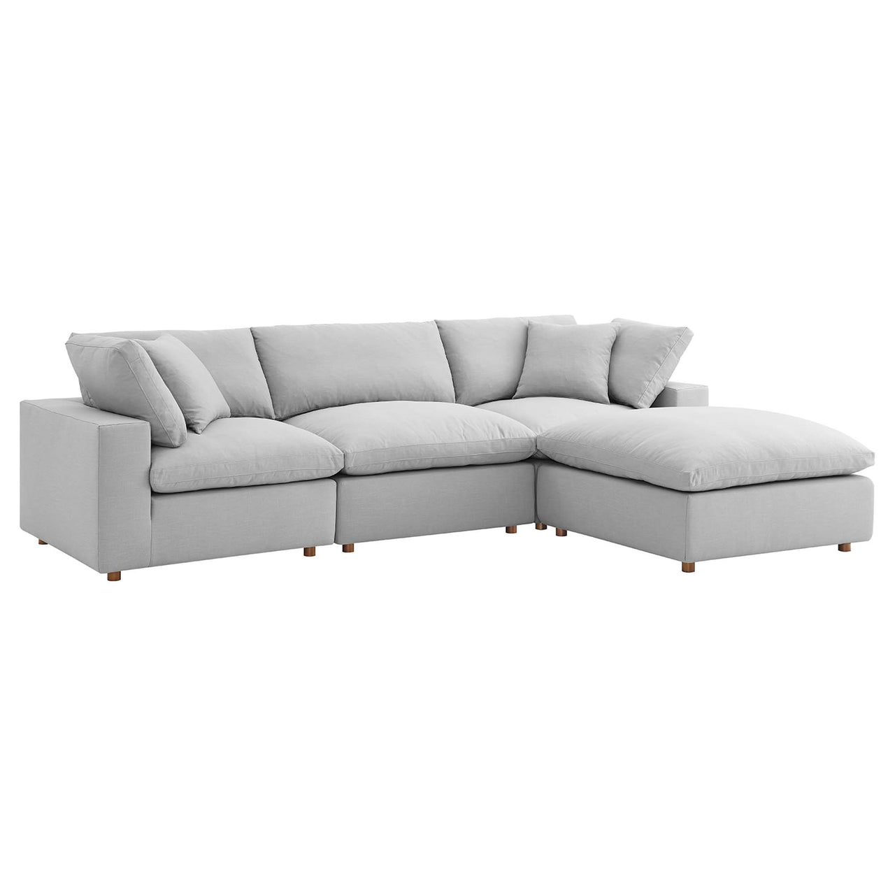 Angelic 4-Piece Cloudblend L-Shaped Sectional, Light Gray