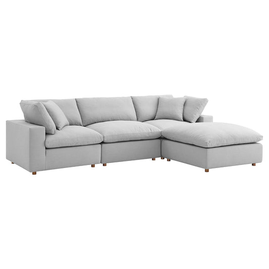 Angelic 4-Piece Cloudblend L-Shaped Sectional, Light Gray