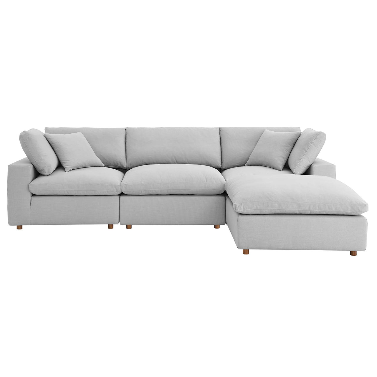 Angelic 4-Piece Cloudblend L-Shaped Sectional, Light Gray