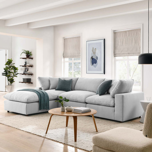 Angelic 4-Piece Cloudblend L-Shaped Sectional, Light Gray