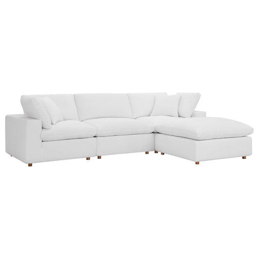 Angelic 4-Piece Cloudblend L-Shaped Sectional, Pure White