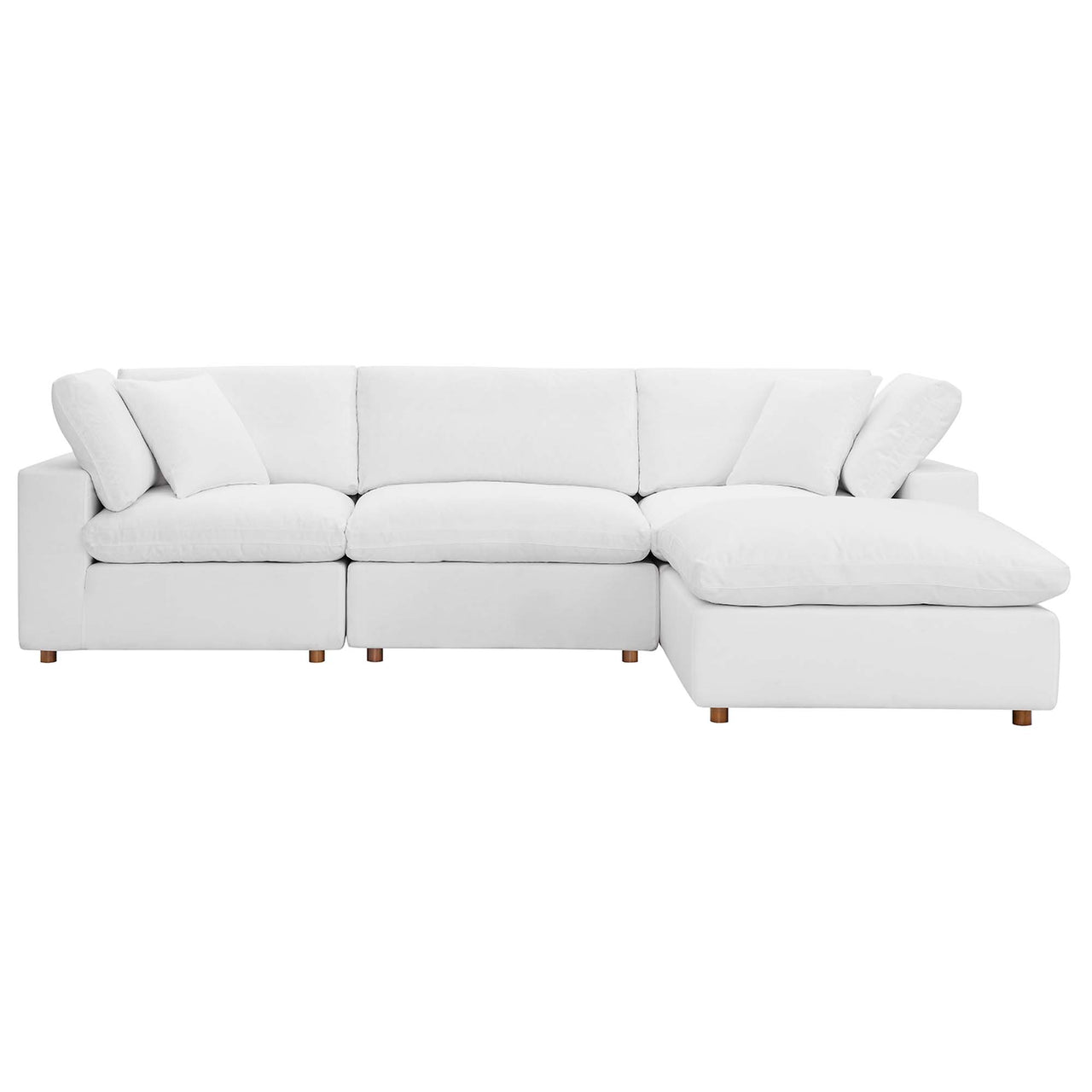 Angelic 4-Piece Cloudblend L-Shaped Sectional, Pure White