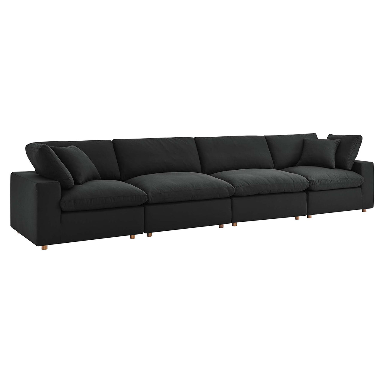 Angelic 4-Piece Cloudblend Sofa Sectional, Black