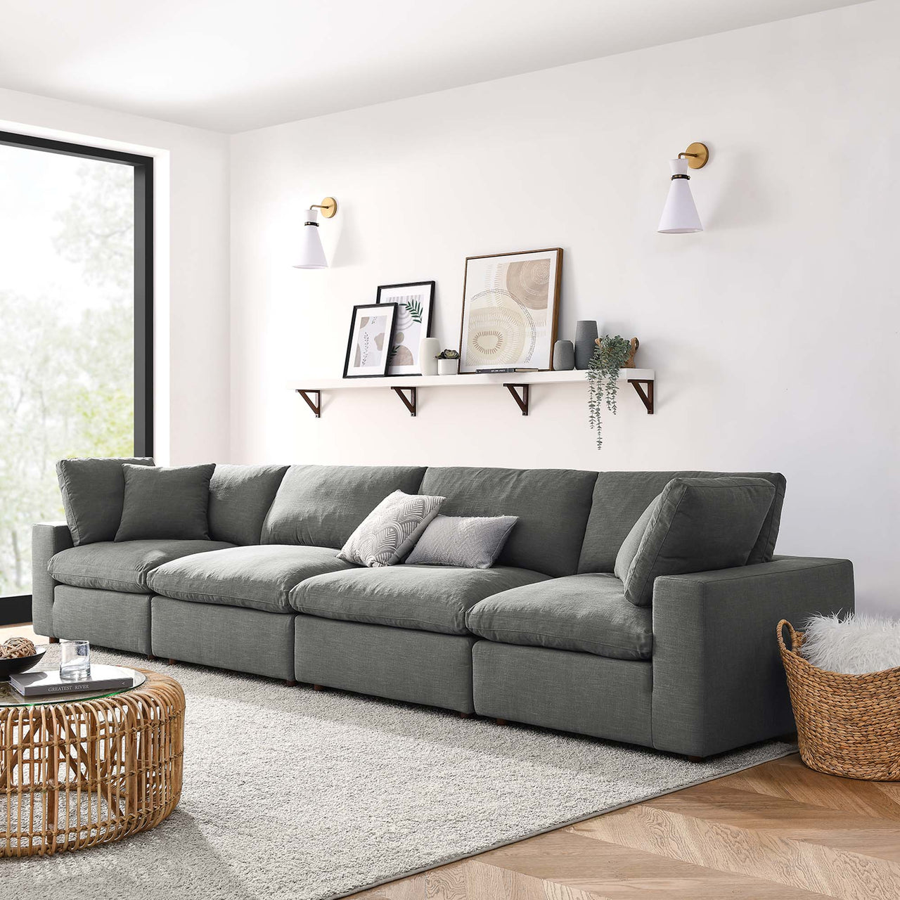 Angelic 4-Piece Cloudblend Sofa Sectional, Gray