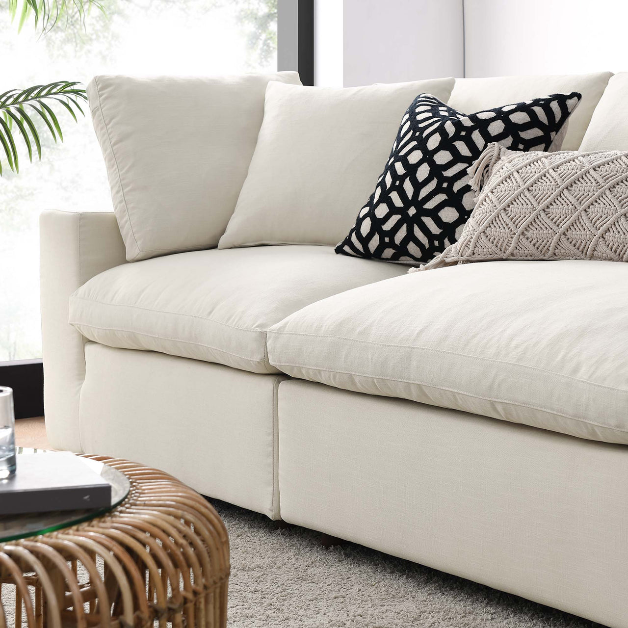 Angelic 4-Piece Cloudblend Sofa Sectional, Light Beige