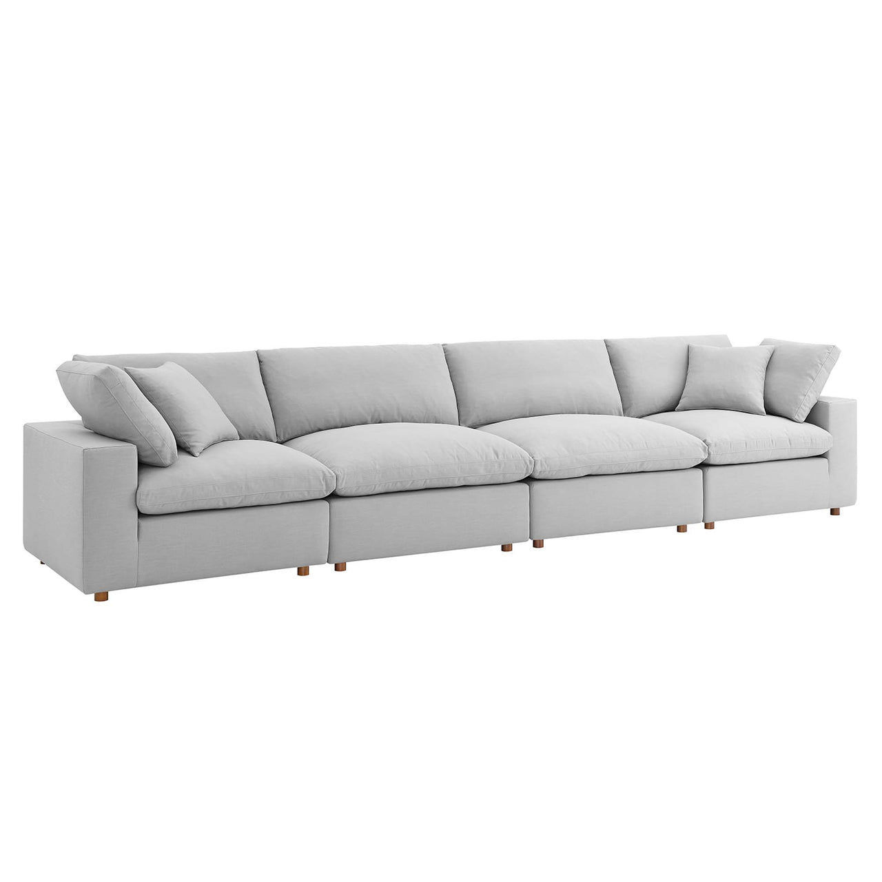 Angelic 4-Piece Cloudblend Sofa Sectional, Light Gray