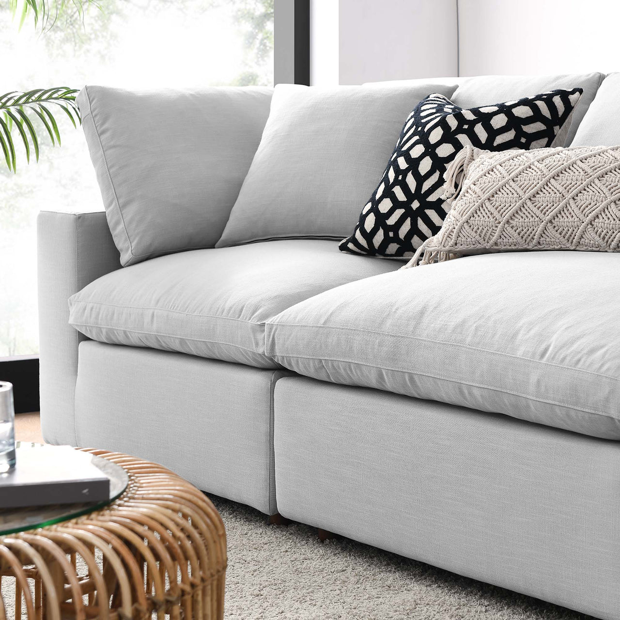 Angelic 4-Piece Cloudblend Sofa Sectional, Light Gray