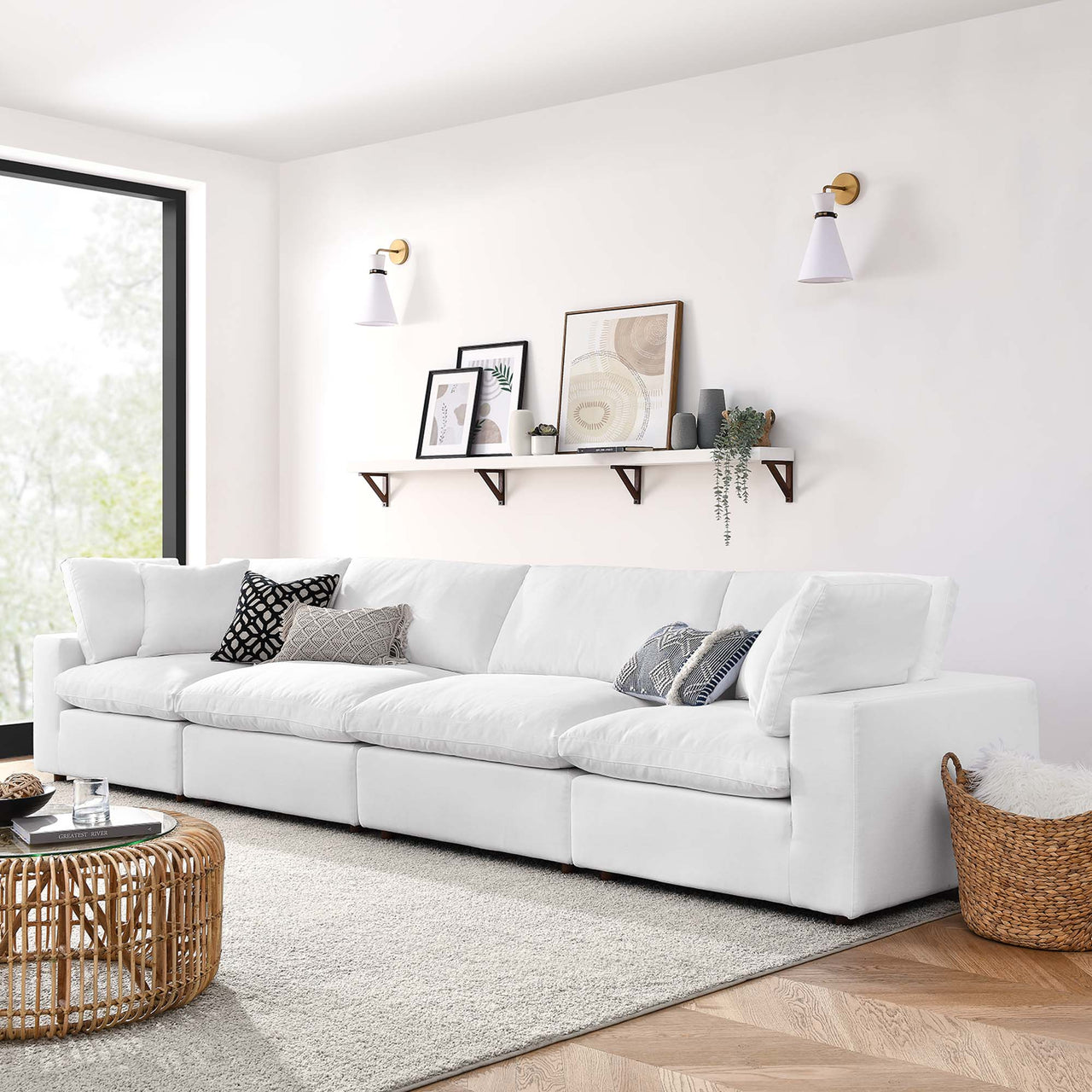 Angelic 4-Piece Cloudblend Sofa Sectional, Pure White