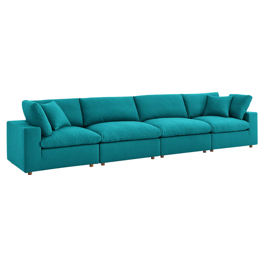 Angelic 4-Piece Cloudblend Sofa Sectional, Teal