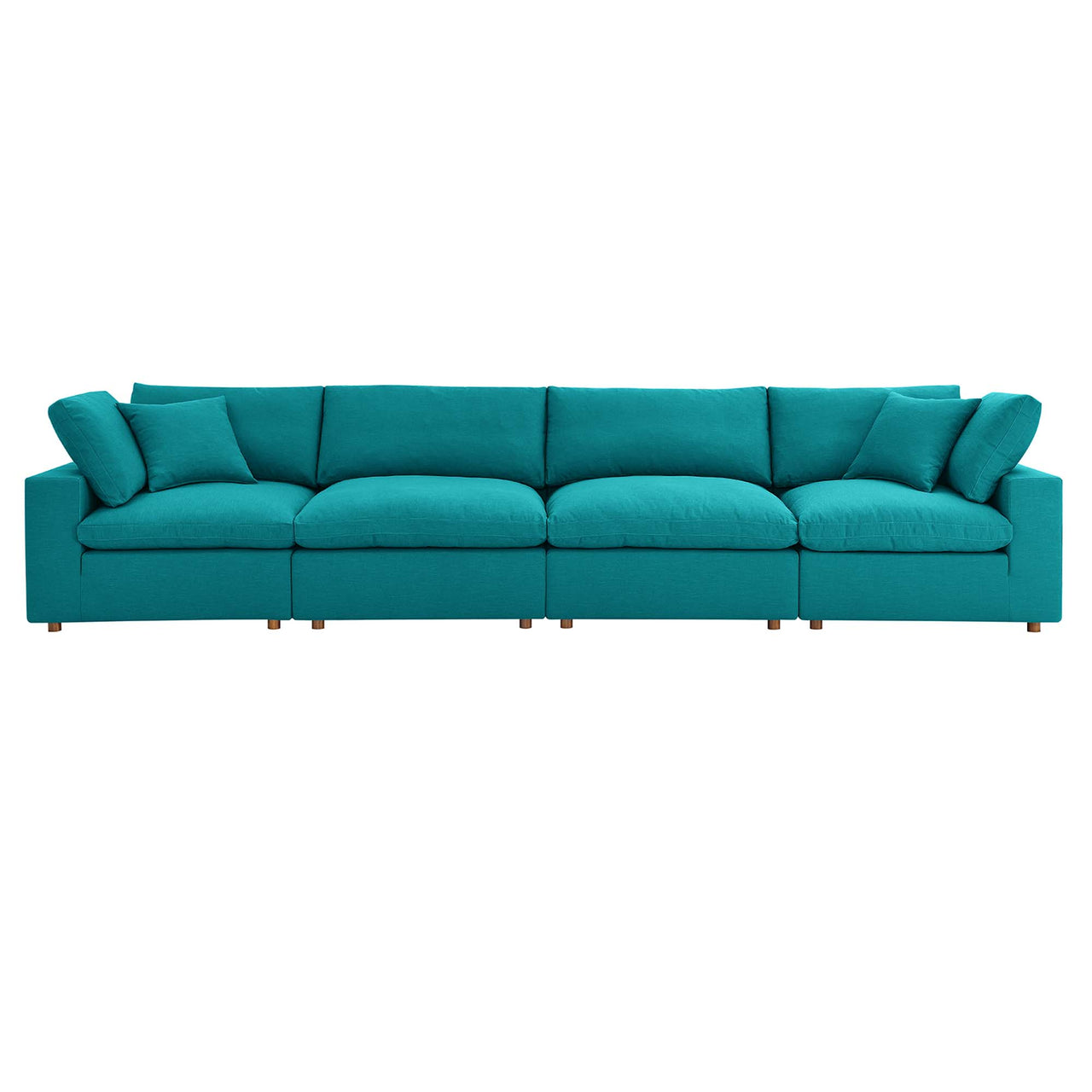 Angelic 4-Piece Cloudblend Sofa Sectional, Teal