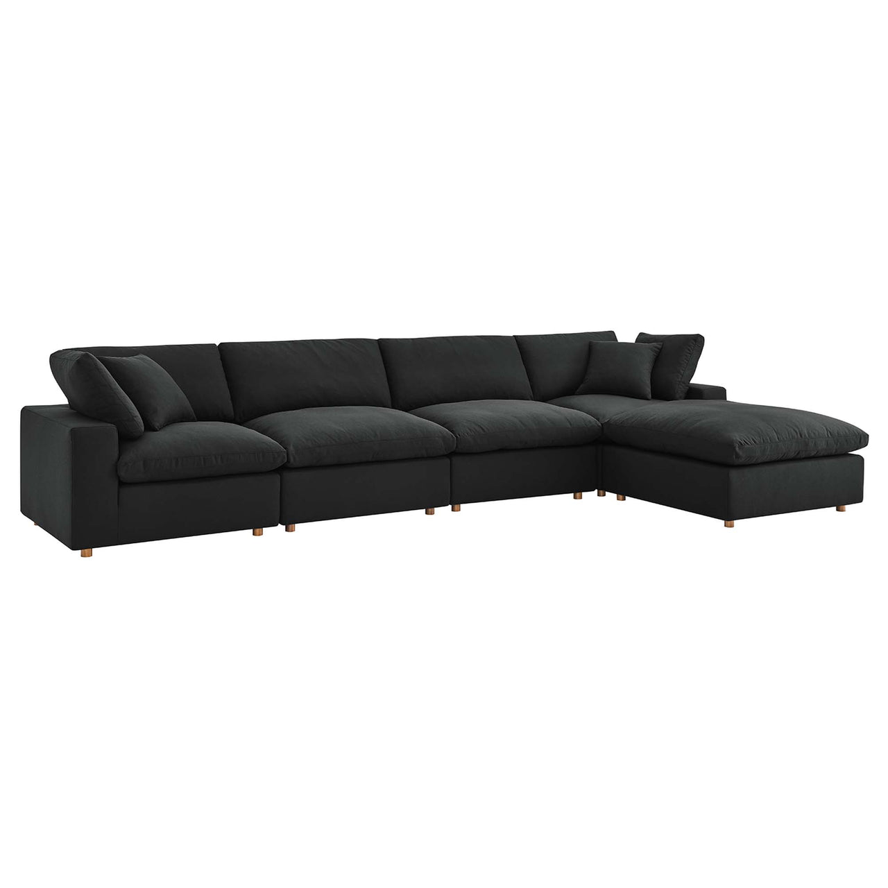Angelic 5-Piece Cloudblend L-Shaped Sectional, Black