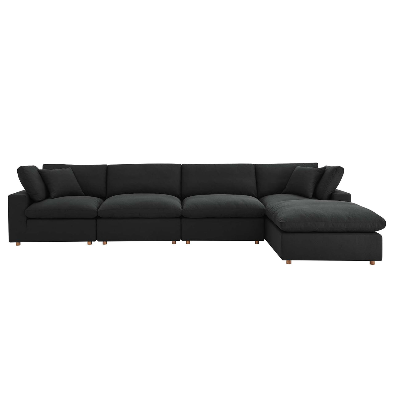 Angelic 5-Piece Cloudblend L-Shaped Sectional, Black