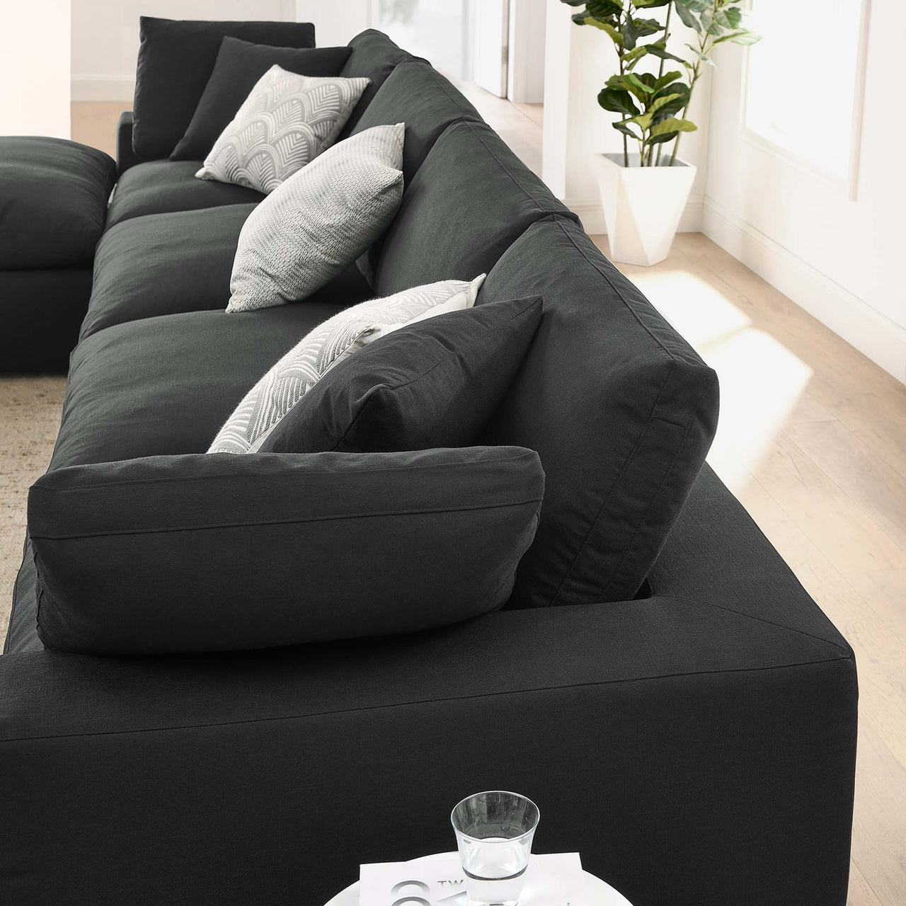Angelic 5-Piece Cloudblend L-Shaped Sectional, Black