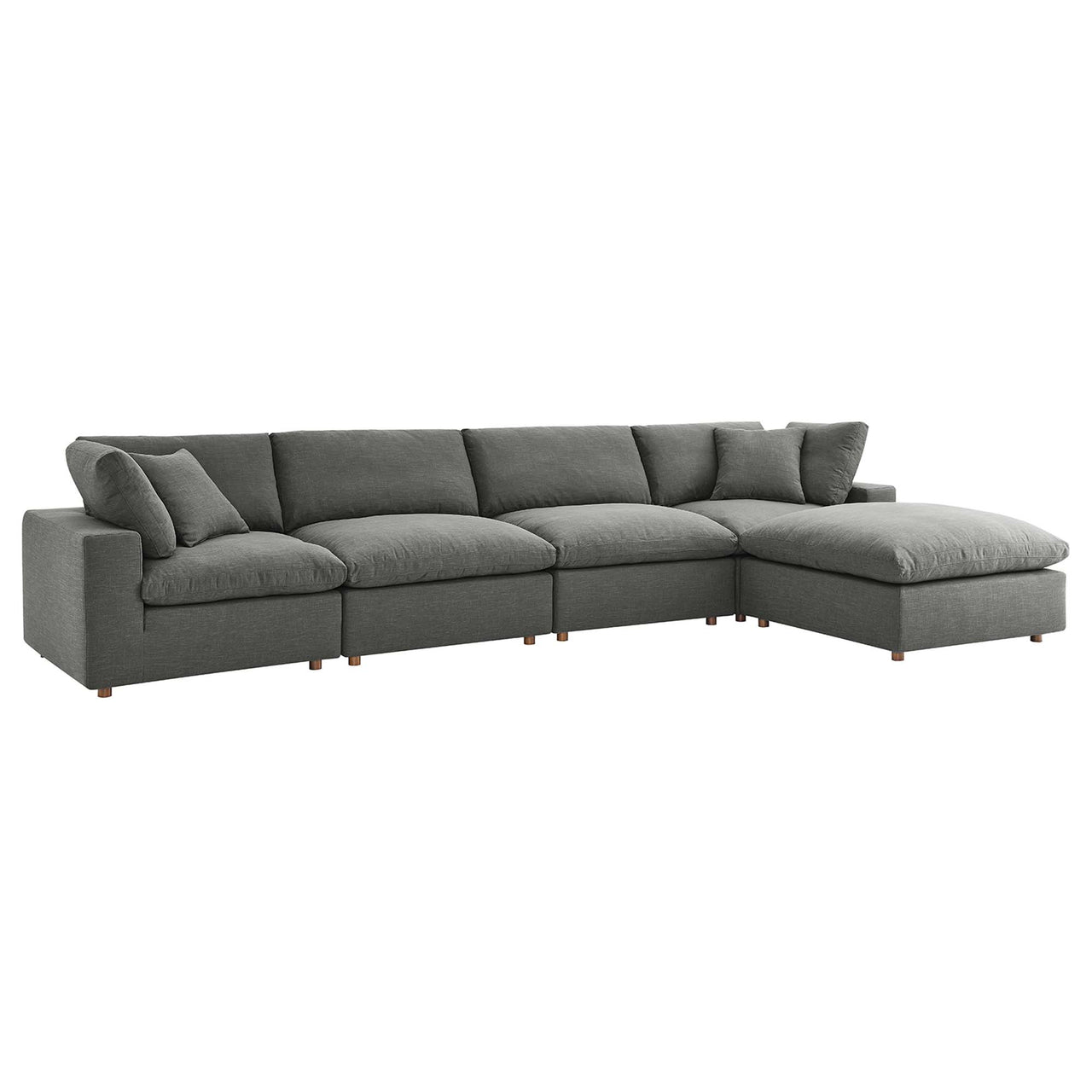 Angelic 5-Piece Cloudblend L-Shaped Sectional, Gray