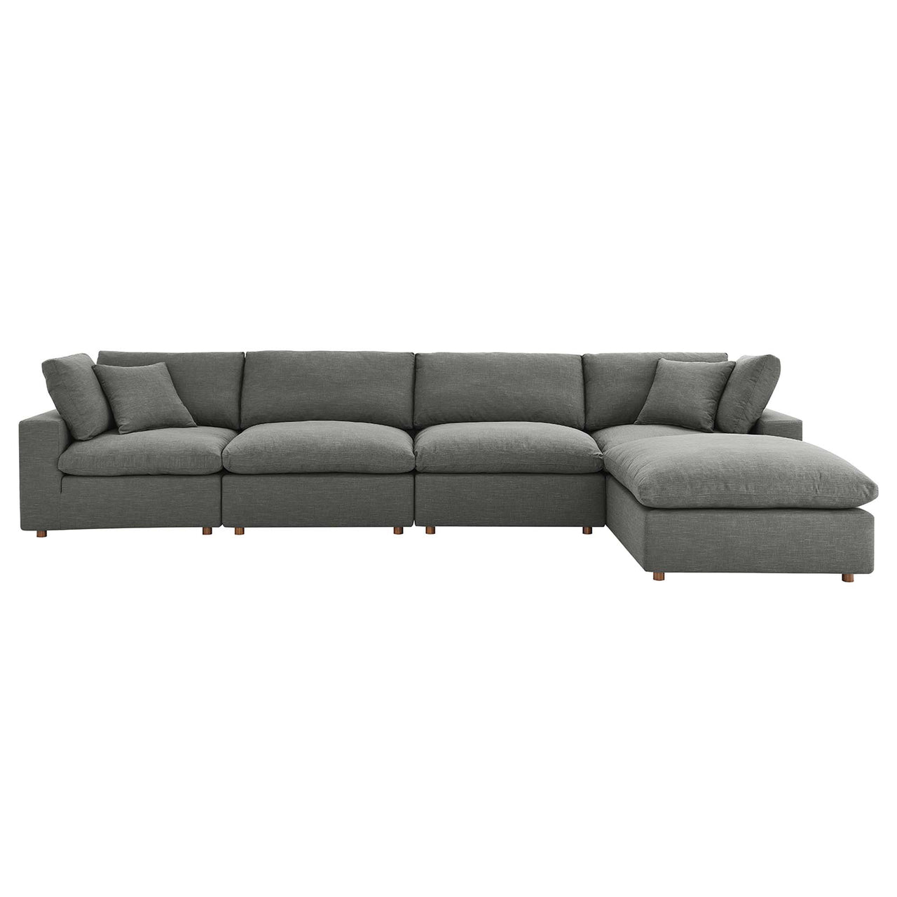 Angelic 5-Piece Cloudblend L-Shaped Sectional, Gray