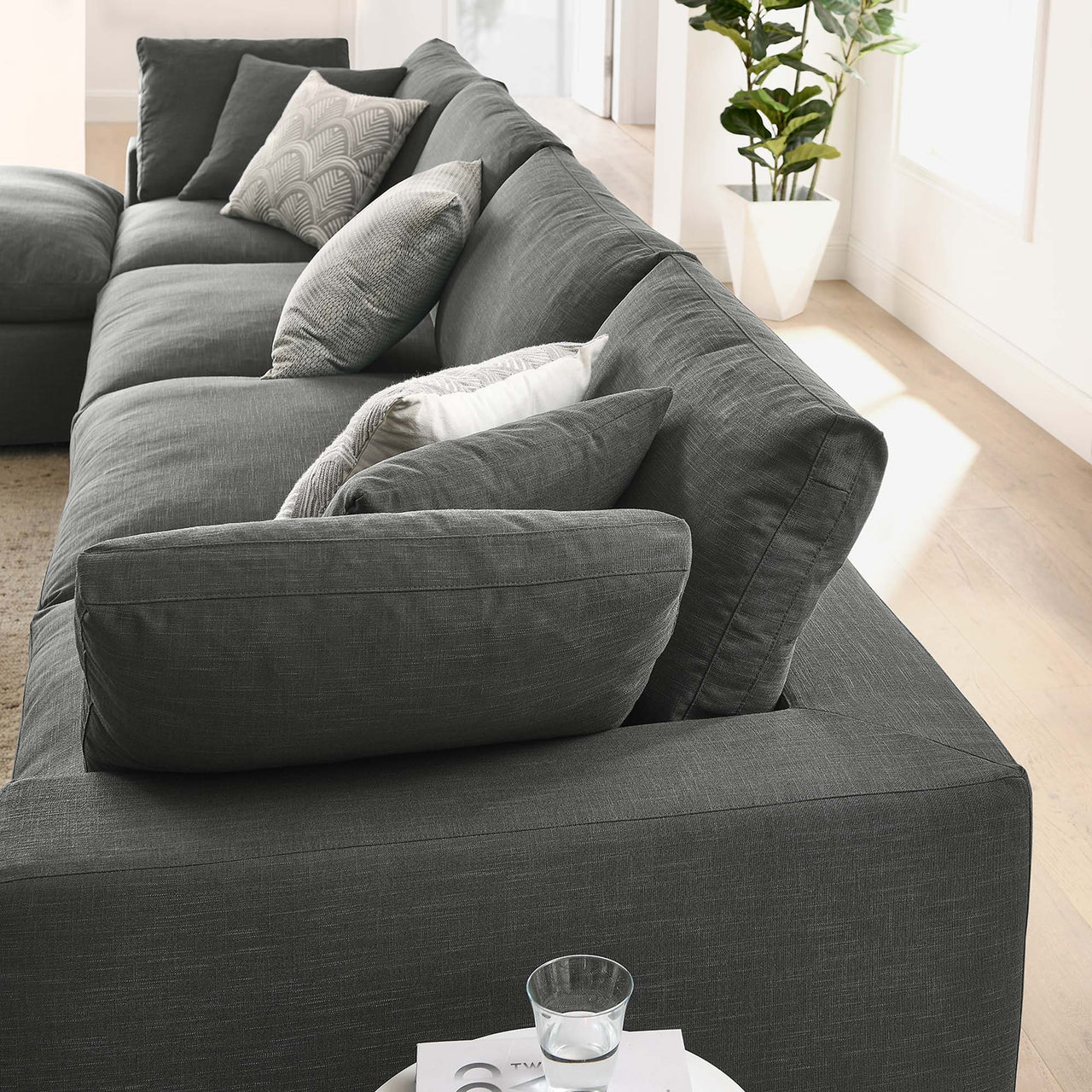 Angelic 5-Piece Cloudblend L-Shaped Sectional, Gray