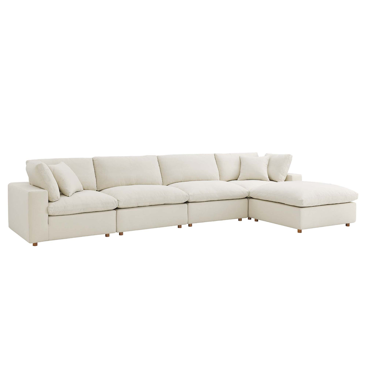 Angelic 5-Piece Cloudblend L-Shaped Sectional, Light Beige