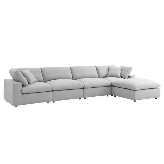 Angelic 5-Piece Cloudblend L-Shaped Sectional, Light Gray