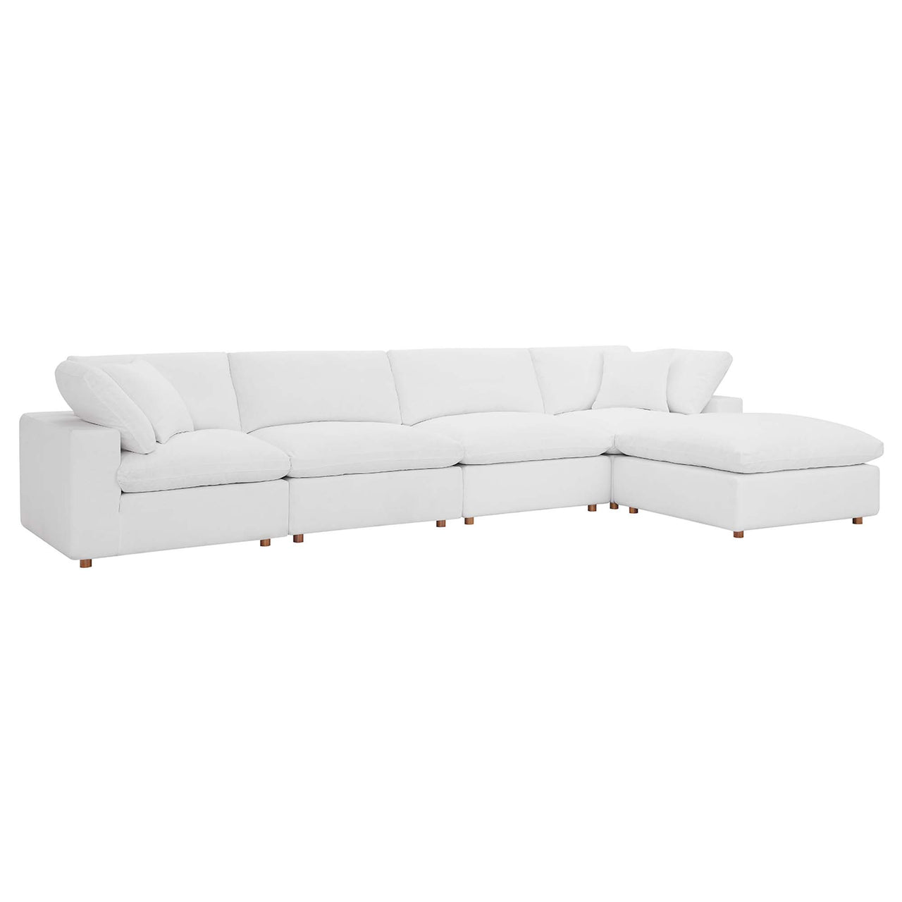 Angelic 5-Piece Cloudblend L-Shaped Sectional, Pure White