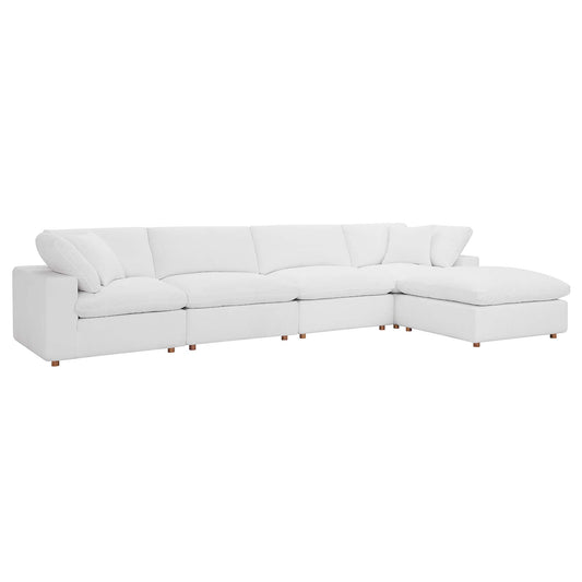 Angelic 5-Piece Cloudblend L-Shaped Sectional, Pure White