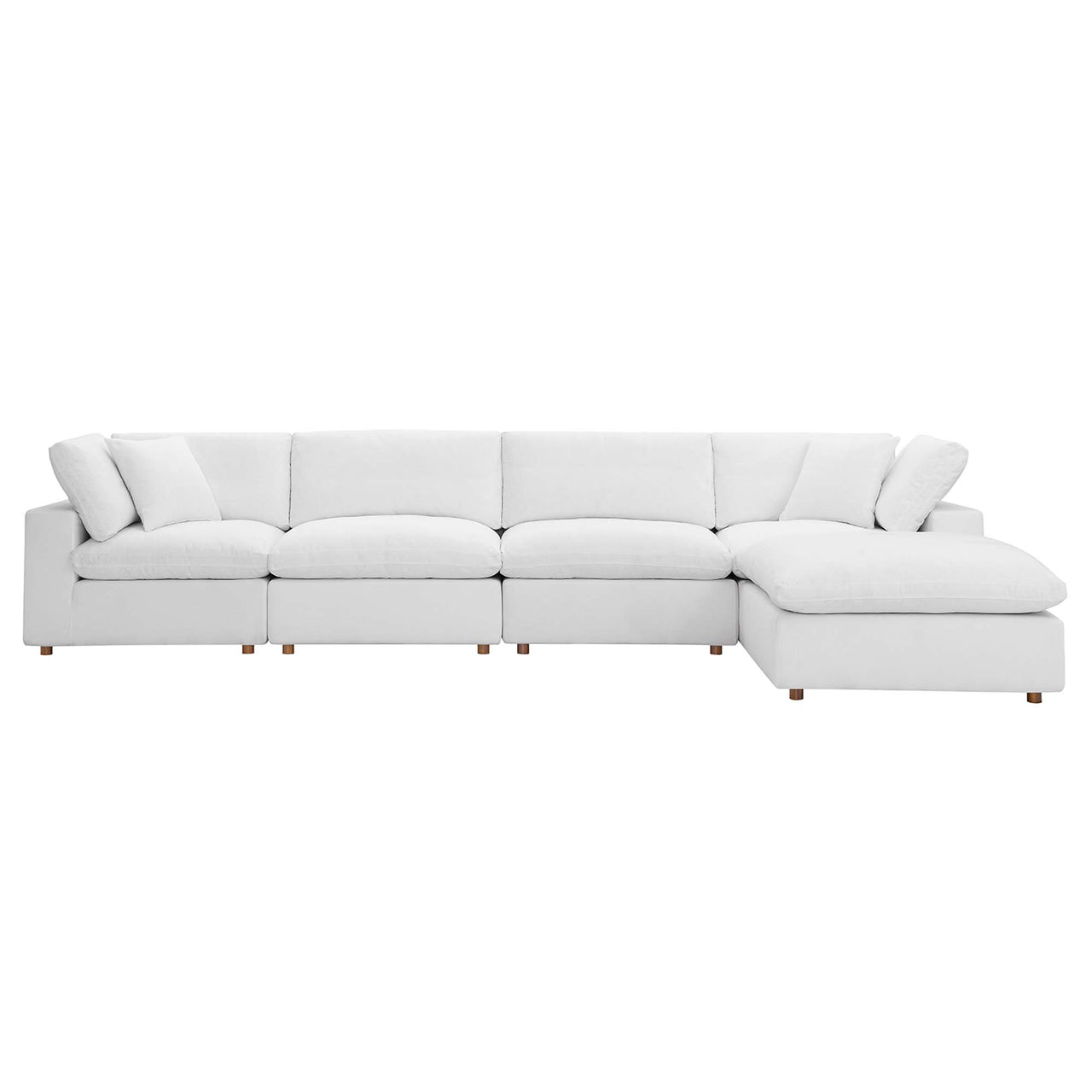 Angelic 5-Piece Cloudblend L-Shaped Sectional, Pure White