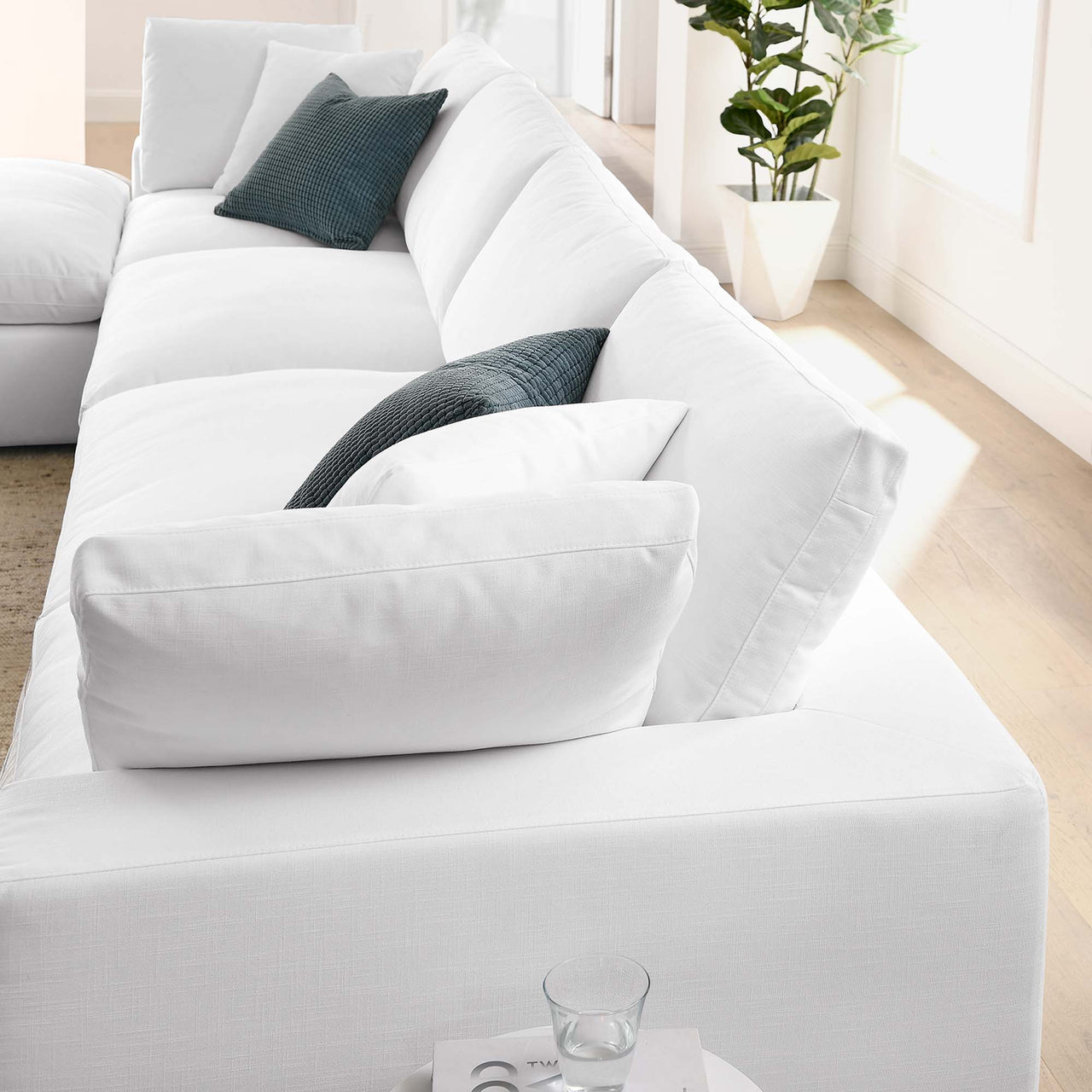Angelic 5-Piece Cloudblend L-Shaped Sectional, Pure White