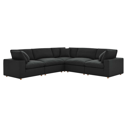 Angelic 5-Piece Cloudblend L-Shaped Corner Sectional, Black