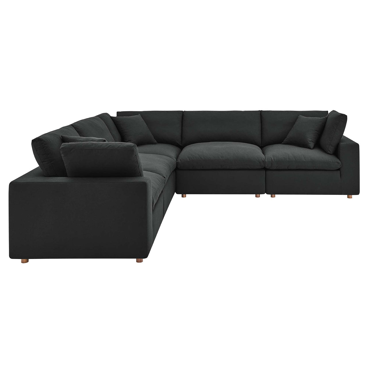 Angelic 5-Piece Cloudblend L-Shaped Corner Sectional, Black