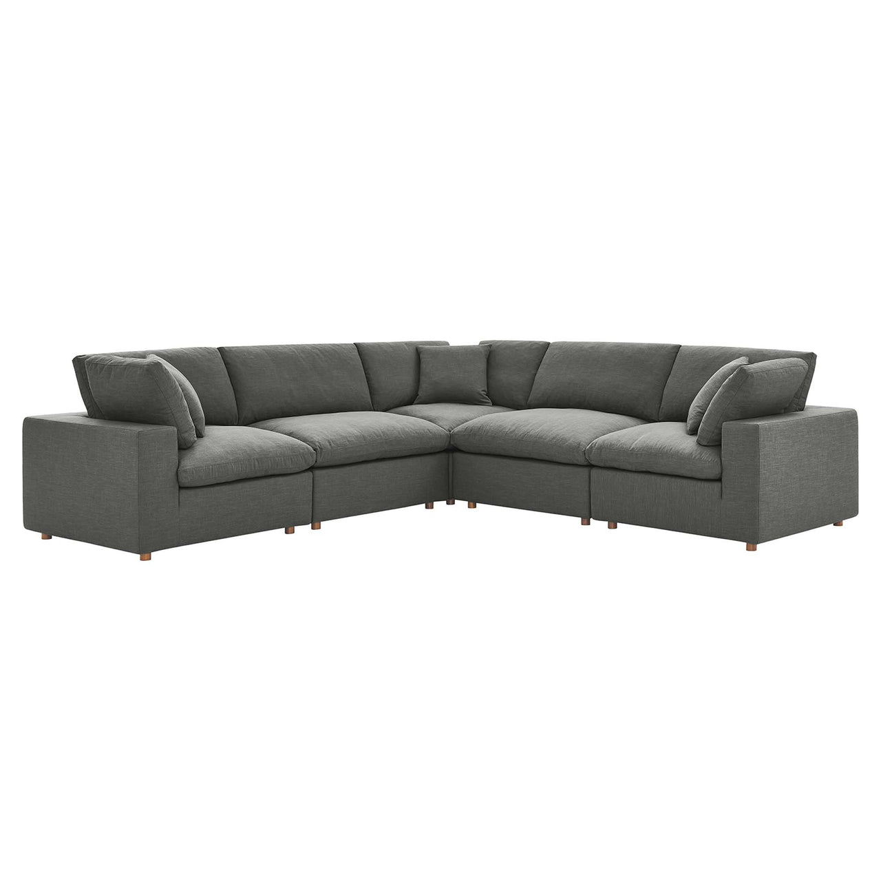 Angelic 5-Piece Cloudblend L-Shaped Corner Sectional, Gray