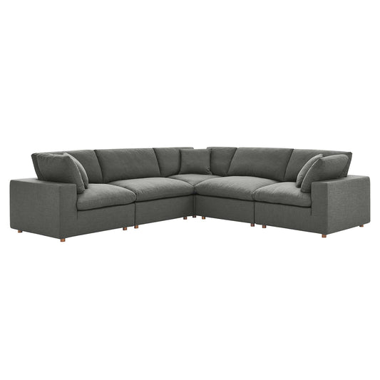 Angelic 5-Piece Cloudblend L-Shaped Corner Sectional, Gray